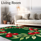 Crimson Cherry Wreath Garland Rug
