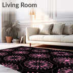 Hot Pink Floral Medallion Backdrop Rug