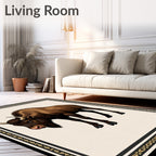 Majestic Brown Bison Embossed Frame Rug