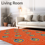 Orange Pumpkin Swirl Halloween Rug