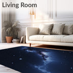 Deep Blue Nebula Starry Night Rug