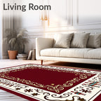Crimson Cream Toy Soldier Border Rug