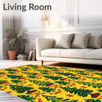Foliage Pine Tree Folk Art Rug