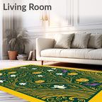 Whimsical Halloween Moon Bat Ghost Pumpkins Rug
