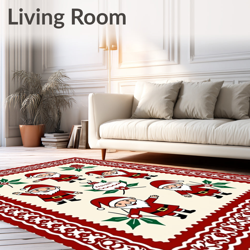 Whimsical Santa Claus Festive Holiday Rug