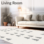 Minimalist Black Pine Tree Panorama Rug