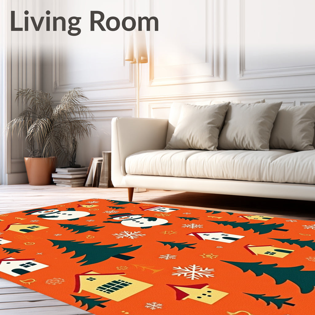Winter Scene Snowman Festive Homes Rug