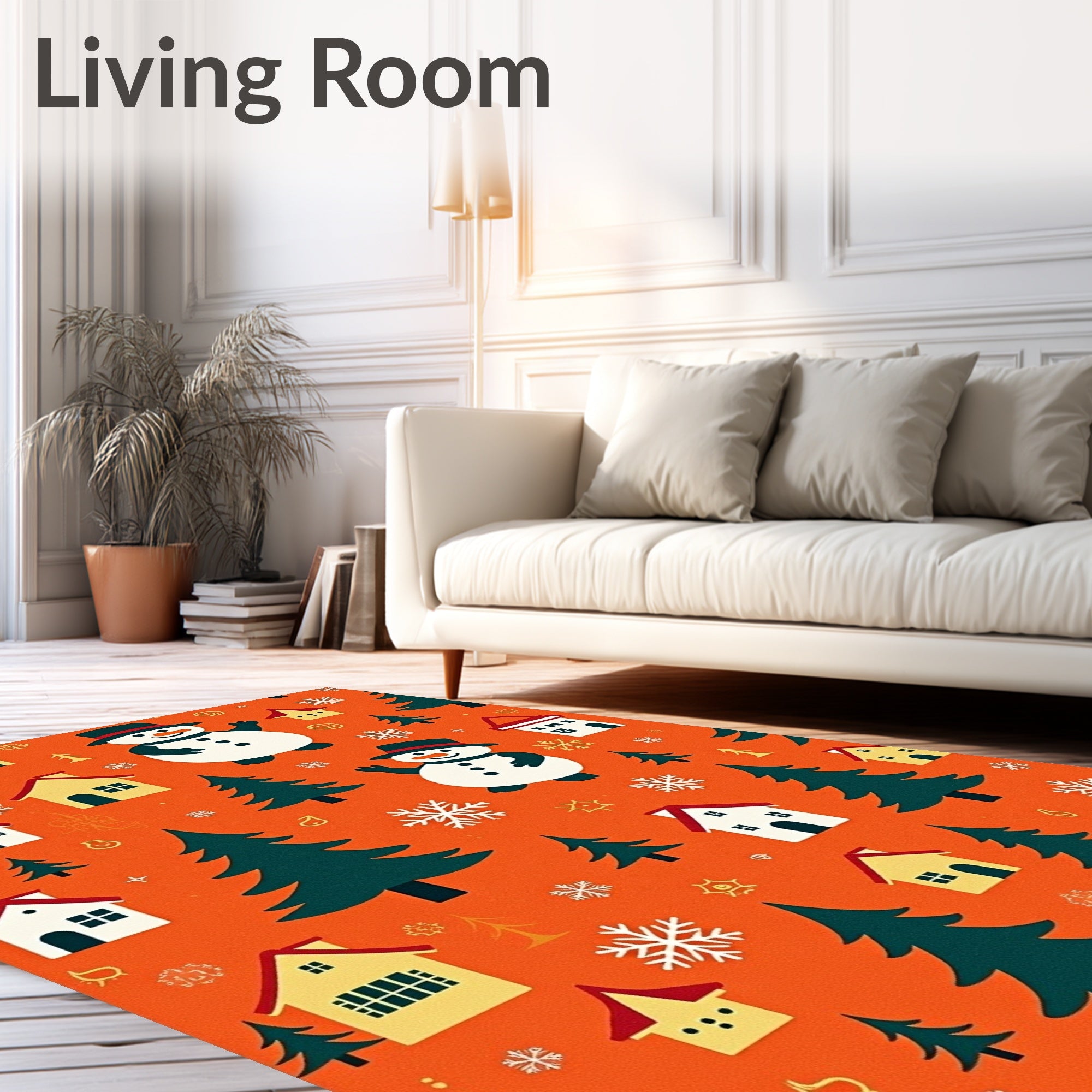 Winter Scene Snowman Festive Homes Rug