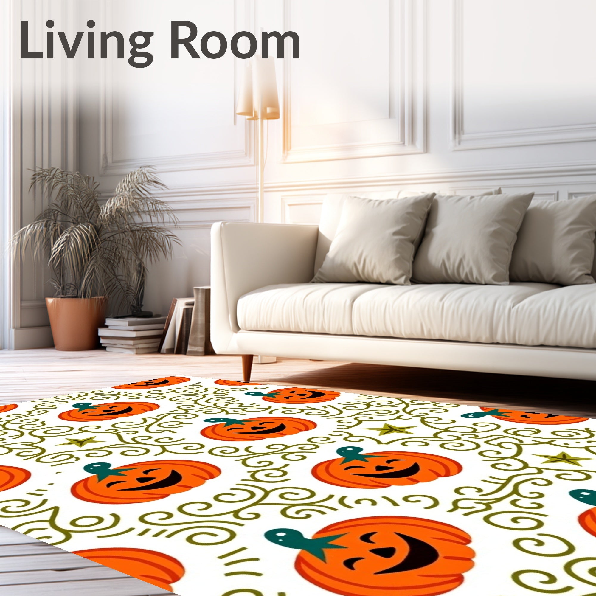 Whimsical Jack O Lantern Garden Rug