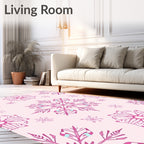 Pink Snowflake Winter Wonder Rug
