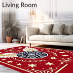 Crimson Celestial Winged Medallion Rug