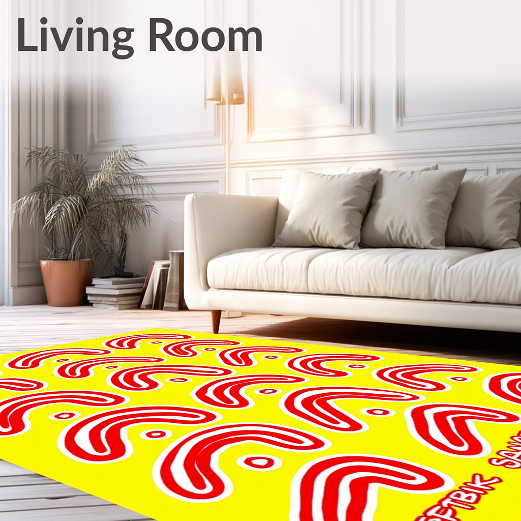 Red White Arch Boomerang Harmony Rug