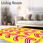Red White Arch Boomerang Harmony Rug