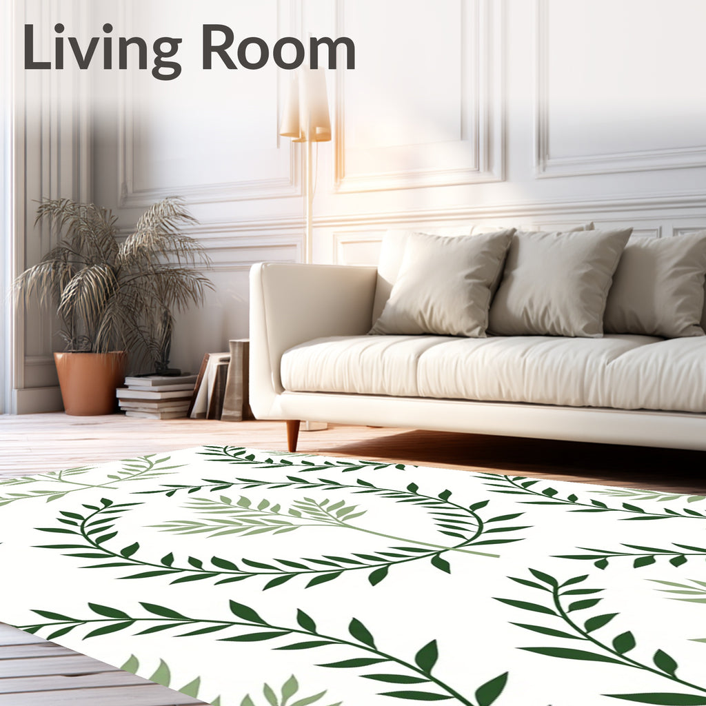Verdant Green Leafy Branches Rug