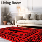 Red Black Figure Ornamentation Rug