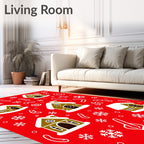 Brown Gingerbread Houses Snowflakes Sweet Treats Rug