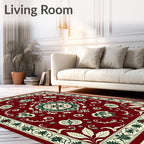 Rich Crimson Botanic Accents Rug