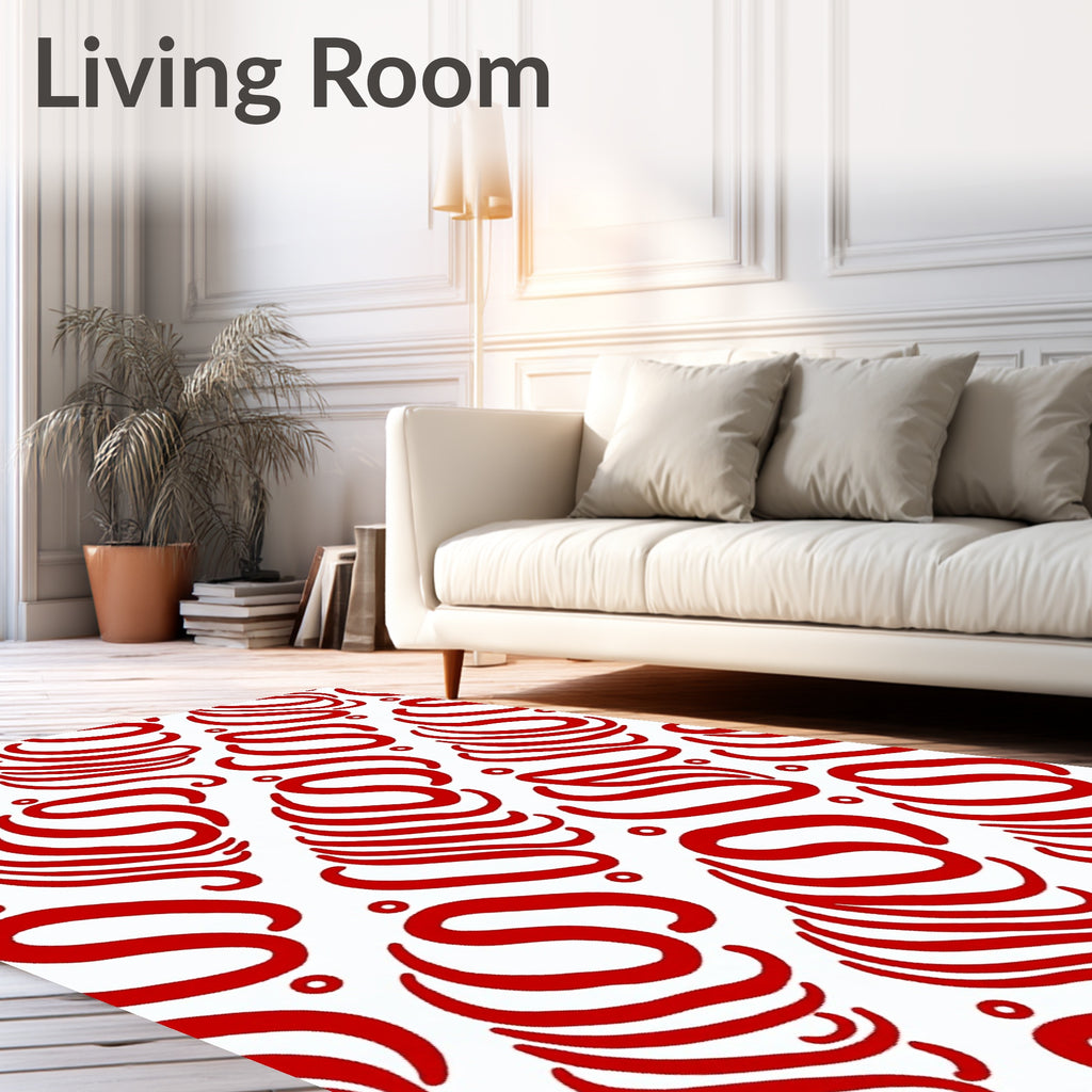Crimson Swirl Organic Ribbon Rug