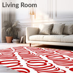 Crimson Swirl Organic Ribbon Rug