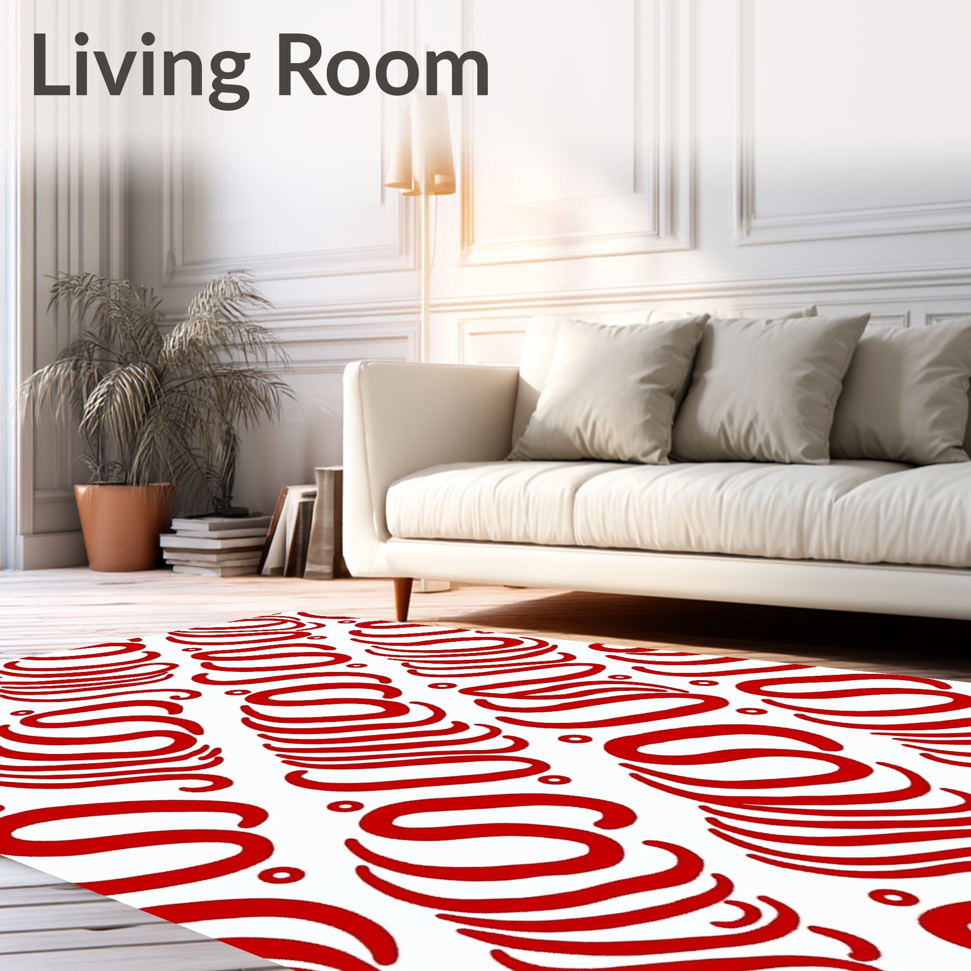 Crimson Swirl Organic Ribbon Rug