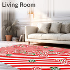 Candy Cane Swirl Stripes Rug