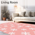White Snowflake Scatter Coral Rug