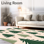 Evergreen Forest Trees Repeating Pattern Rug