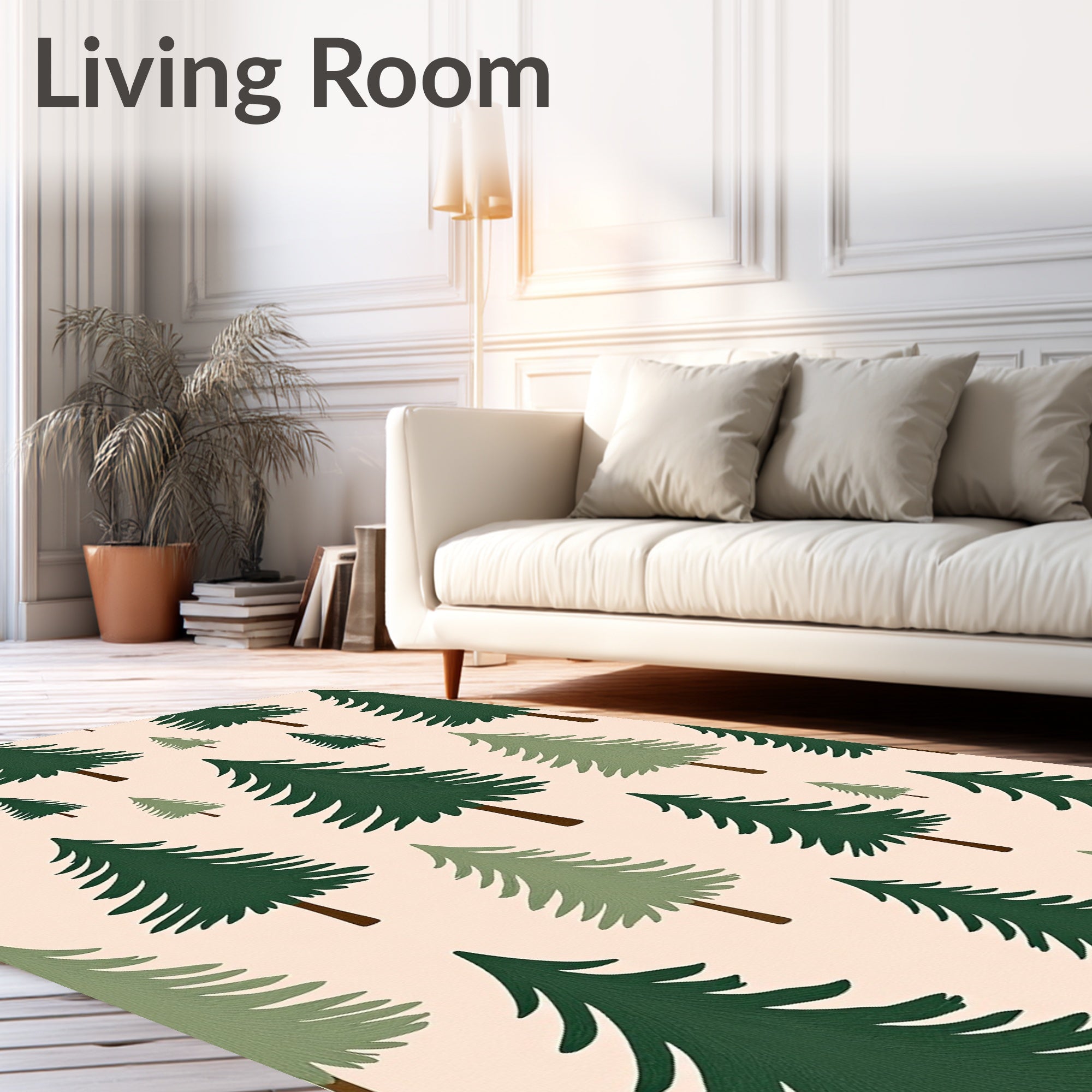 Evergreen Forest Trees Repeating Pattern Rug