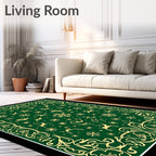 Golden Forest Reindeer Snowflake Meadow Rug