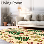 Green Evergreen Forest Cluster Arrangement Rug