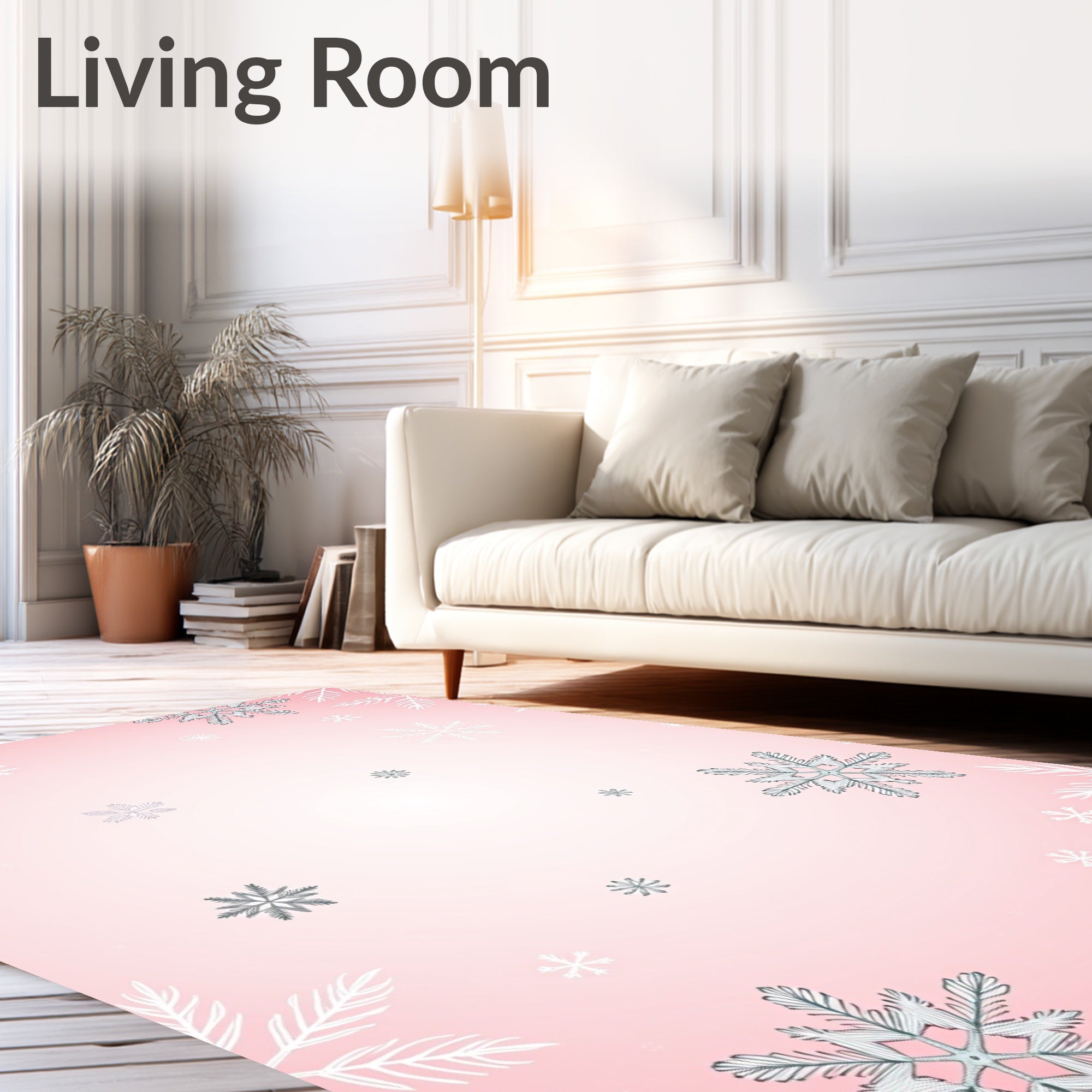 Pink Snowflake Winter Wonder Rug
