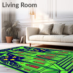 Gothic Green Castle Bats Stars Rug