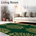 Golden Fern Forest Green Rug