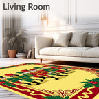 Festive Red Green Nutcracker March Rug
