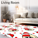 Festive Holiday Character Red Dot Star Rug