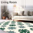 Emerald Green Starburst Snowflake Rug