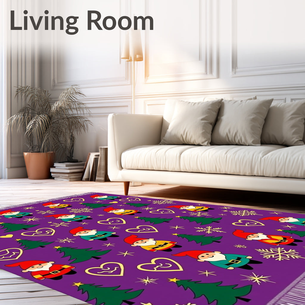 Festive Gnome Christmas Tree Heart Collection Rug