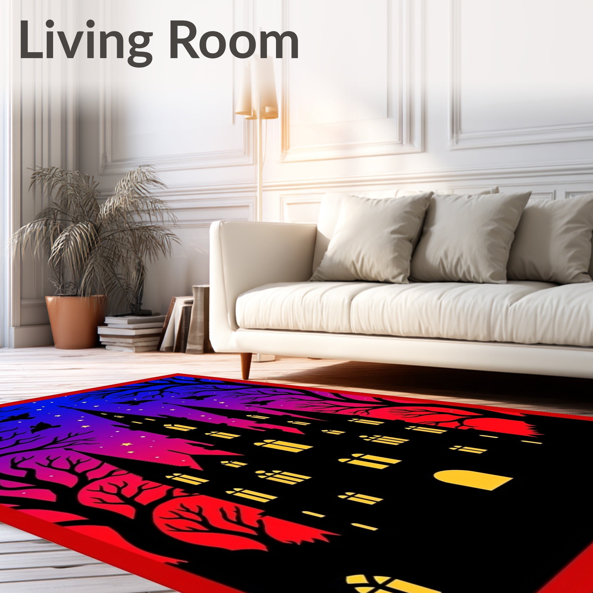 Gothic Castle Night Sky Gradient Rug