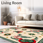 Festive Santa Christmas Tree Star Rug