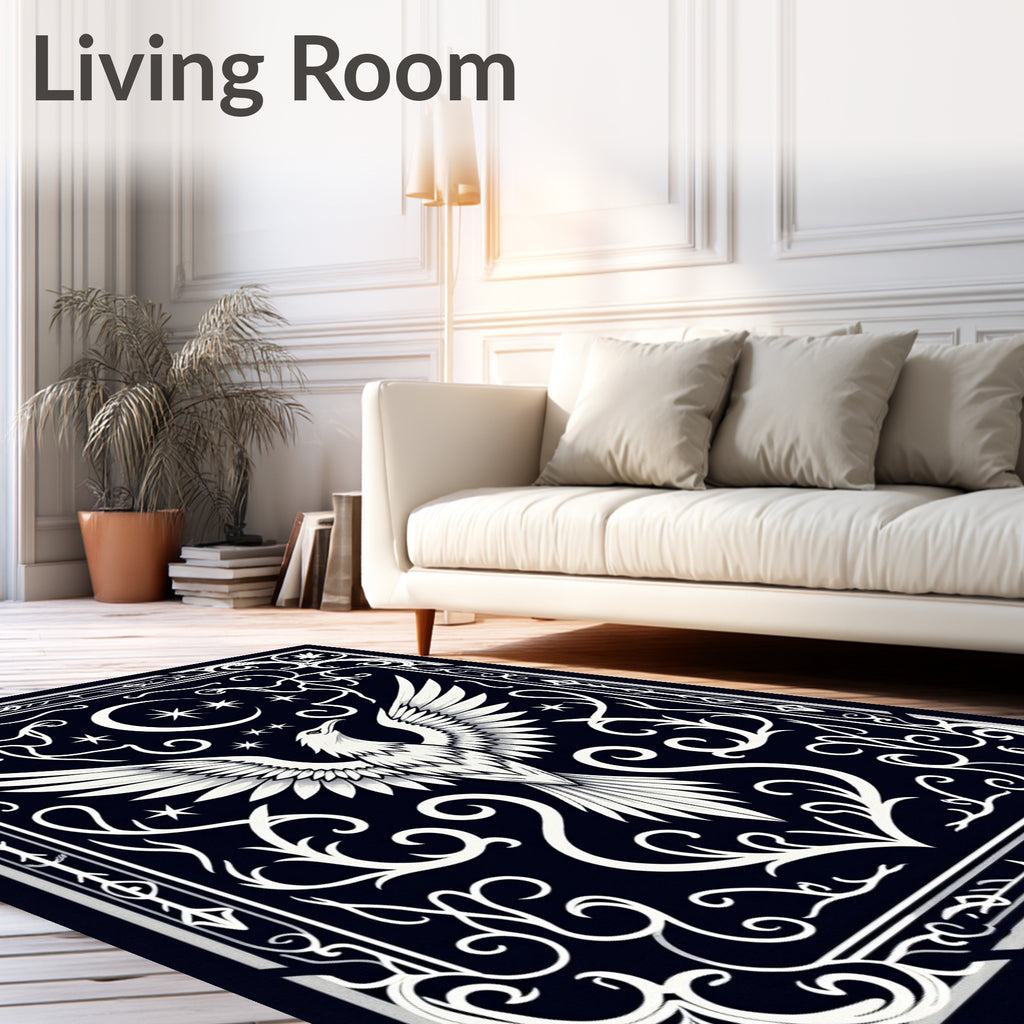 Mythic Night Phoenix Celestial Crest Rug