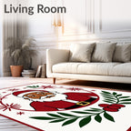 Festive Santa Claus Christmas Wreath Rug