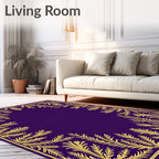 Golden Fern Bordered Purple Rug