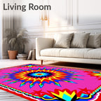 Exploding Starburst Pink Geometric Rug