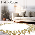 Golden Filigree Radial Arabesque Rug