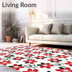 Red Ditsy Floral Vine Rug