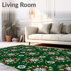 Emerald Floral Medallion Red Cream Rug