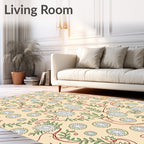 Cream Floral Vine Botanical Garden Rug