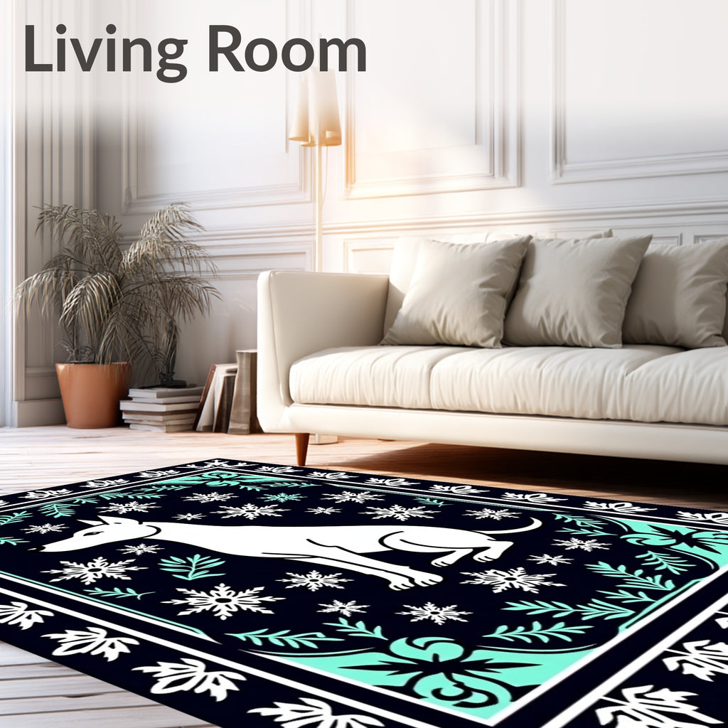 White Dog Autumn Snowflake Collection Rug