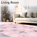 Pale Pink Snowflake Medallion Mix Rug