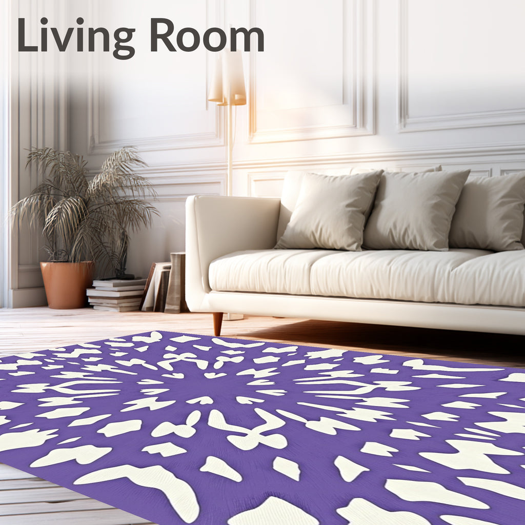 Purple Cream Radial Burst Rug